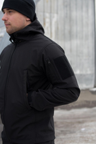 Куртка Softshell чоловіча Поліція з Флісовою підкладкою чорна / Демісезонна водонепроникна XL - зображення 6