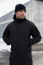 Куртка Softshell чоловіча Поліція з Флісовою підкладкою чорна / Демісезонна водонепроникна XL - зображення 7