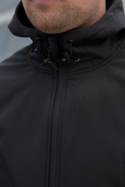 Куртка Softshell чоловіча Поліція з Флісовою підкладкою чорна / Демісезонна водонепроникна XL - зображення 12
