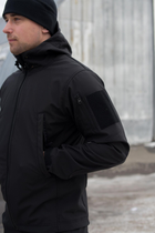 Куртка Softshell чоловіча Поліція з Флісовою підкладкою чорна / Демісезонна водонепроникна M - зображення 6