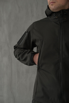 Куртка Softshell чоловіча Поліція з Флісовою підкладкою чорна / Демісезонна водонепроникна 4XL - зображення 3