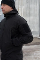 Куртка Softshell чоловіча Поліція з Флісовою підкладкою чорна / Демісезонна водонепроникна 4XL - зображення 6