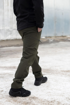 Чоловічі штани SoftShell для НГУ оливковий колір на флісі із високою посадкою / Вітро та водозахисні штани S - зображення 11