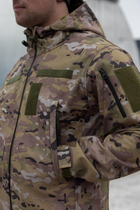 Куртка Softshell чоловіча Multicam з Флісовою підкладкою колір мультикам / Демісезонна водонепроникна 5XL - зображення 9
