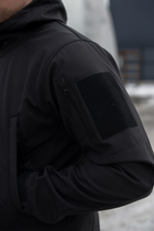 Куртка Softshell мужская Полиция с Флисовой подкладкой черная / Демисезонная водонепроницаемая 5XL - изображение 11
