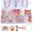 Большой Детский DIY набор для творчества и рукоделия Urbankit Beads Set 700+ Бусины, бисер, мишки, сердечки, кристаллы с аксессуарами для изготовления браслетов, украшений (MUSH4V)
