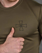 Тактична чоловіча футболка з написом ЗСУ потовідвідний XL олива (85683) - зображення 4