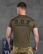 Тактична чоловіча футболка з написом ЗСУ потовідвідний L олива (85683) - зображення 3