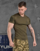Тактична чоловіча футболка з написом ЗСУ потовідвідний M олива (85683) - зображення 2