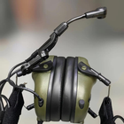 Тактические активные наушники Earmor M32 с креплением на шлем олива (244821) - изображение 8