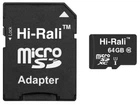 Карта пам'яті MicroSDXC 64GB Class 10 Hi-Rali + SD-adapter (HI-64GBSDCL10-01)