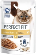 Вологий корм для котів Perfect Fit Sensitive 1+ з куркою 85 г (8410136010163) - зображення 1