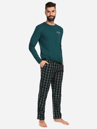 Піжама (лонгслів + штани) чоловіча бавовняна Tommy Hilfiger UM0UM03130 S Зелена (8720645421351) - зображення 3