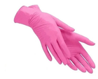 Перчатки нитриловые розовые без пудры нестерильные SFM размер M 100шт./уп - изображение 2