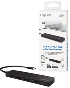 USB-C хаб LogiLink UA0312 USB 3.0 3-Port + Card Reader Black - зображення 2