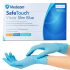 Рукавички нітрилові SafeTouch® Extend Blue Medicom без пудри 100 штук упаковка розмір XS блакитний - зображення 2