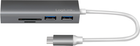 Hub USB-C LogiLink UA0305 USB 3.2 Gen1x1 3-Port + Card Reader Grey - obraz 2