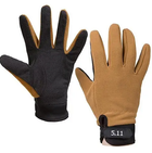 Тактичні рукавички 5.11 повнопалі коричневі XL - зображення 1