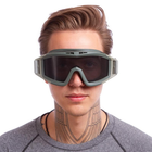 Тактические очки закрытого типа, маска защитная Оливковый - изображение 2