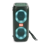 Портативная колонка TG333 2x5W с RGB подсветкой Green