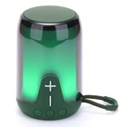 Портативная колонка TG652 5W с RGB подсветкой и ремешком Green
