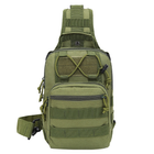 Сумка тактична через плече одна лямка Tactic T-699 міні рюкзак на 4 літри, слінг Зелений - зображення 3