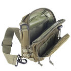 Сумка тактическая через плечо одна лямка Tactic T-699 мини рюкзак на 4 литра, слинг Зеленый - изображение 5