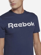 Koszulka męska bawełniana Reebok Gs Reebok Linear Rea 100042355 L Granatowy/Biały (4064047967807) - obraz 4
