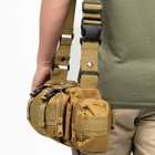 Сумка - подсумок тактическая поясная Tactical военная, сумка нагрудная с ремнем на плечо 5 QJ-500 литров кордура - изображение 8