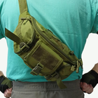 Сумка поясна тактична / Чоловіча сумка / Армійська сумка. IL-966 Колір: зелений - зображення 10
