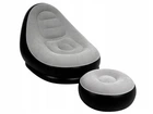 Надувное кресло диван с пуфом для отдыха на дачу AIR SOFA 9233 велюровое покрытие