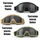 Тактические защитные очки,маска Daisy со сменными линзами / Панорамные незапотевающие. Цвет черный - изображение 2