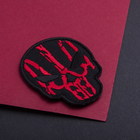 Шеврон нашивка на липучке IDEIA Череп Герб Украины 7.5х6 см, вышитый патч красный (2200004312217) - изображение 3