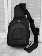Тактическая нагрудная сумка Paracord однолямочная черная (15701) - изображение 4