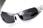 Окуляри захисні Global Vision BAD-ASS-1 Silver (gray) чорні в металевій оправі - зображення 3