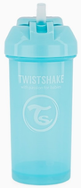 Kubek niekapek Twistshake Straw Cup Pastel Blue 12 m + ze słomką 360 ml (7350083125897) - obraz 1
