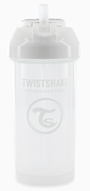 Kubek niekapek Twistshake Straw Cup White 12 m + ze słomką 360 ml (7350083125927) - obraz 1