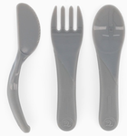 Zestaw sztućców Twistshake Learn Cutlery 6 m + Pastel Grey dla dzieci 3 szt (7350083122049) - obraz 1