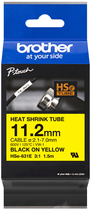 Taśma etykietowa termiczna Brother HSe-631E 11.2 mm 1.5 m Black/Yellow (HSE631E) - obraz 1