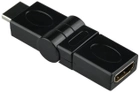 Адаптер DPM кутовий поворотний HDMI - HDMI M/F чорний (5903332589975) - зображення 1
