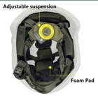 Подвесная система с защитными противоударными подушками для военного шлема олива - изображение 3