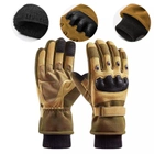 Полнопалые перчатки с флисом Eagle Tactical Песочный M (AW010721) - изображение 2