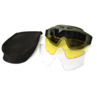 Защитные очки для страйкбола с 3-мя линзами от ветра и пыли Green - изображение 6