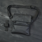 Тактична шкіряна сумка з кобурою, чоловічий месенджер, барсетка - чорний слінг, чоловіча сумка через WN-386 - зображення 7
