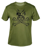 Футболка потовідвідна армійська ЗСУ з принтом "Собака пірат з кістками" в оливі XL - зображення 1