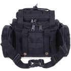 Средняя тактическая нейлоновая сумка на пояс плечо военная охотничья 23 х 22 х 8 см SILVER KNIGHT черная АН-09 - изображение 4
