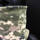 Комплект шапка и бафф флисовая тактическая мужская женская зимняя с гербом Украины Zepma Пиксель АНШБ1 - изображение 3