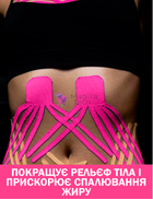 Кінезіо тейп набір 2 штуки для тіла спорту Тілесний і Рожевий 2.5см х 5м Класичний Універсальний кінезіологічна стрічка для обличчя пластир від зморшок - зображення 12