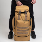 Армійський рюкзак тактичний 70 л Водонепроникний туристичний рюкзак. MJ-667 Колір: койот - зображення 6