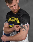 Тактическая мужская футболка Ukraine потоотводящая M черно-белая (85567) - изображение 4